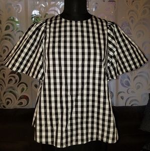 Kate Spade black and white gingham blouse